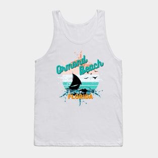 Ormond Beach Florida Retro Exploding Sunset Tank Top